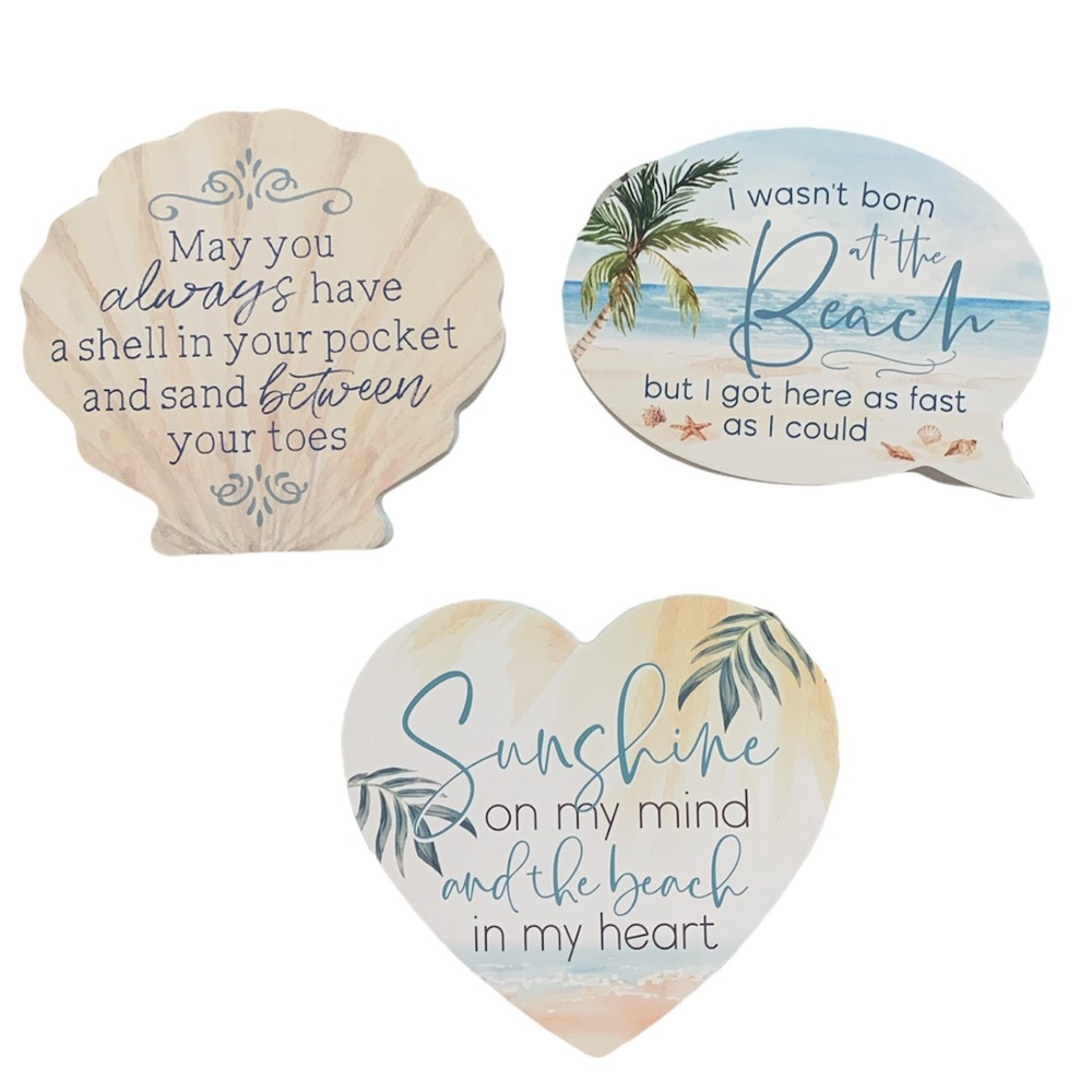 NWT Beach Themed Wood Decor